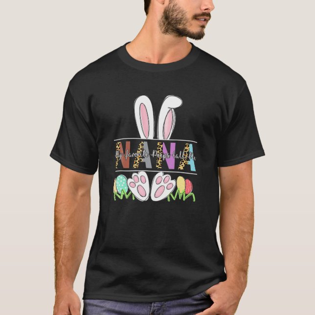 T-shirt Mon Peep préféré m'appelle Nana Leopard Pâques (Devant)