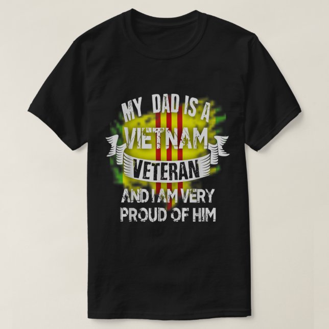 T-shirt Mon père est un vétéran du Vietnam (Design devant)