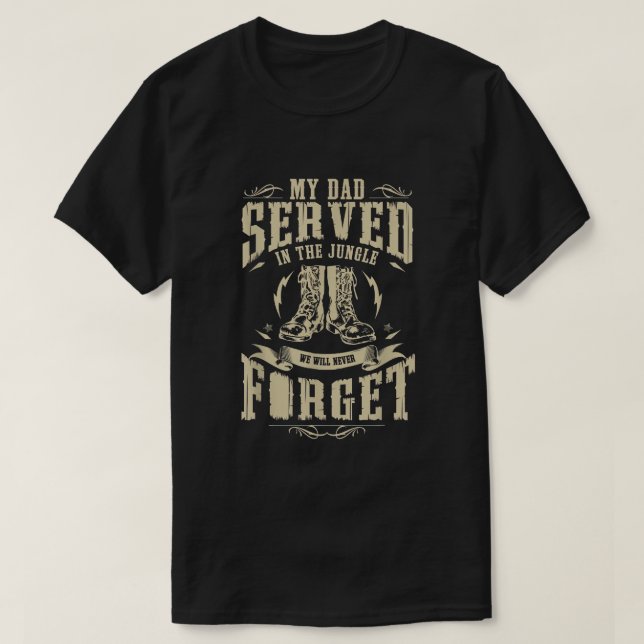 T-shirt Mon père servait dans la jungle Vietnam Vétérinair (Design devant)