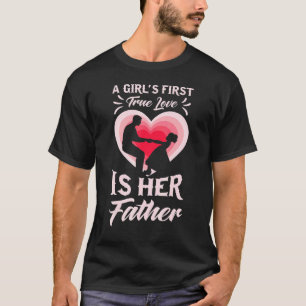 T-shirt Mon Père Un Héros J'Aime Mon Père Filles Premier A