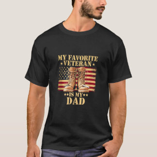 T-shirt Mon père vétéran favori Vétéran Patriotique milita