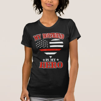 T-shirt Mon Petit Ami Est Mon Héros Pompier