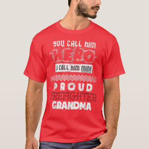 T-shirt Mon Petit-Fils Est Un Pompier Fier Pompier Arg