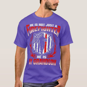 T-shirt Mon Petit-Fils Est Un Pompier Fière De Feu Grand-M