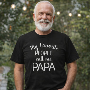 T-shirt Mon Peuple Favori M'Appelle Papa Funny Grand-Père