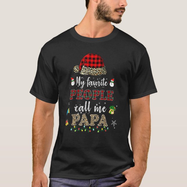T-shirt Mon Peuple Préféré M'Appelle Papa Santa Hat Red Pl (Devant)