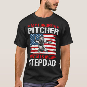 T-shirt Mon Pitcher préféré m'appelle STEPDAD Baseball USA