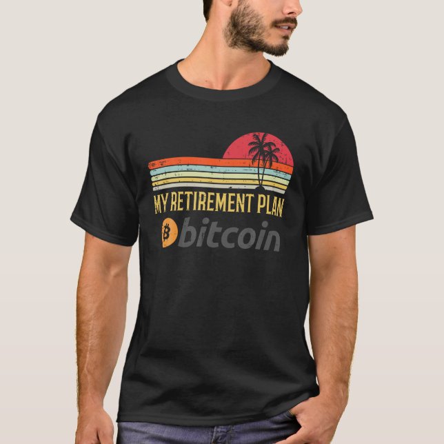 T-shirt Mon plan de retraite Bitcoin Rétro BTC Crypto Cryp (Devant)