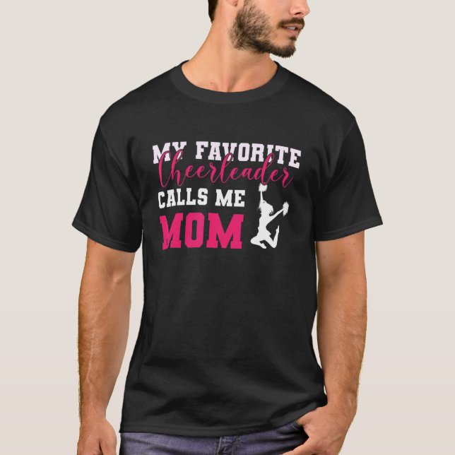 T-shirt Mon Pom-pom girl Favori M'Appelle Maman Cheerleade (Devant)