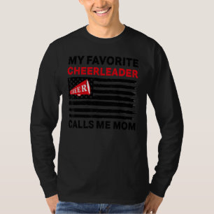 T-shirt Mon Pom-pom girl Favori M'Appelle Maman Usa Flag M