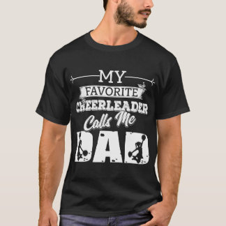 T-shirt Mon Pom-pom girl Favori M'Appelle Papa Cheer Père_