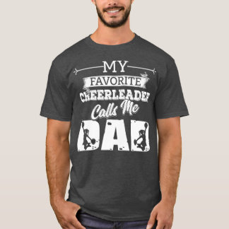T-shirt Mon Pom-pom girl Favori M'Appelle Papa Cheer Pères