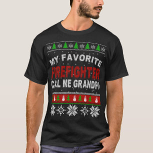 T-shirt Mon pompier favori appelez-moi grand-père, meilleu