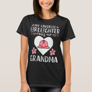 T-shirt Mon pompier favori m'appelle mamie maman Femmes