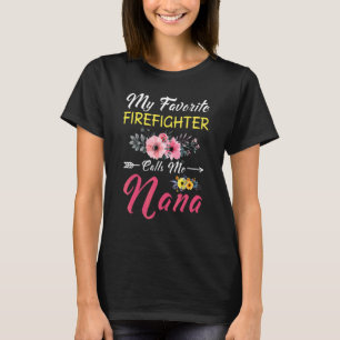 T-shirt Mon Pompier Favori M'Appelle Nana Flowers Moth