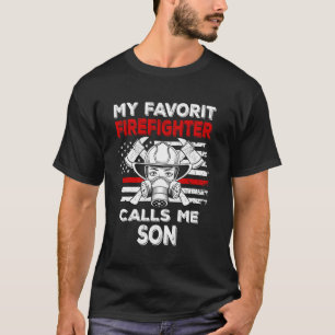 T-shirt Mon pompier préféré m'appelle fils Thin Red Line