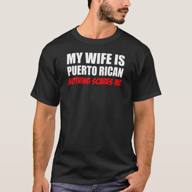 T-shirt Mon Portoricain d'épouse rien m'effraye (Devant)