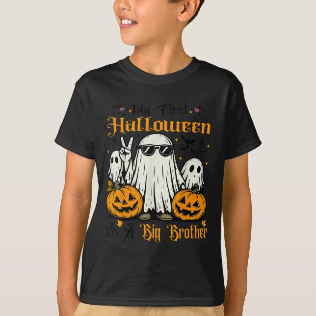 T-shirt Mon Premier Halloween En Tant Que Citrouille Fantô (Devant)