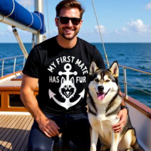 T-shirt Mon Premier Matelot a des Fourrures Bateau Chien H