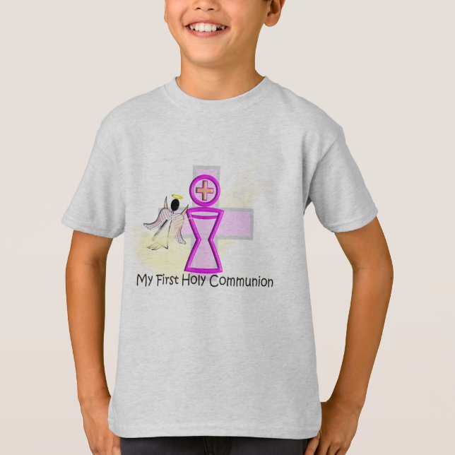 T-shirt Mon premiers calice et ange de sainte communion (Devant)