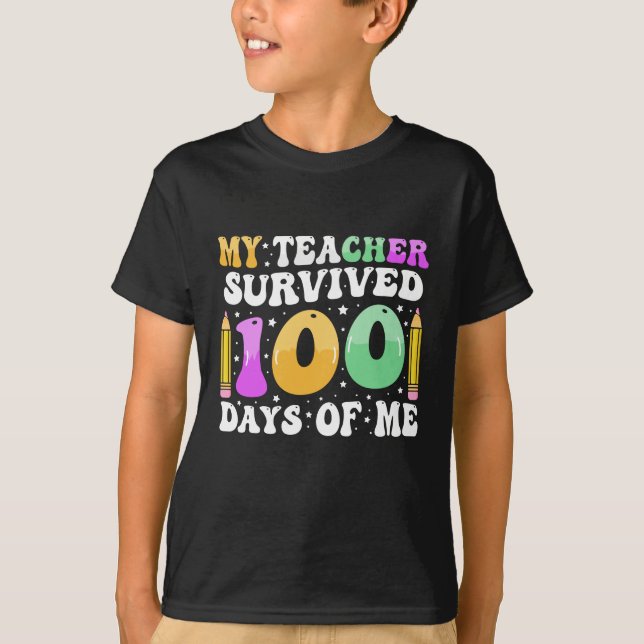 T-shirt Mon professeur a survécu 100 jours de moi : Drôle  (Devant)