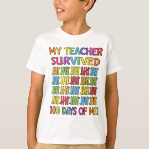 T-shirt Mon professeur a survécu 100 jours de moi drôle éc