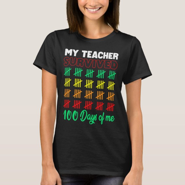 T-shirt Mon Professeur A Survécu 100 Jours De Moi Enfants  (Devant)
