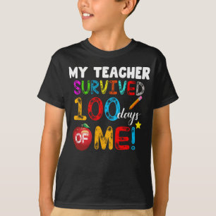 T-shirt mon professeur a survécu à 100 jours de mon école 