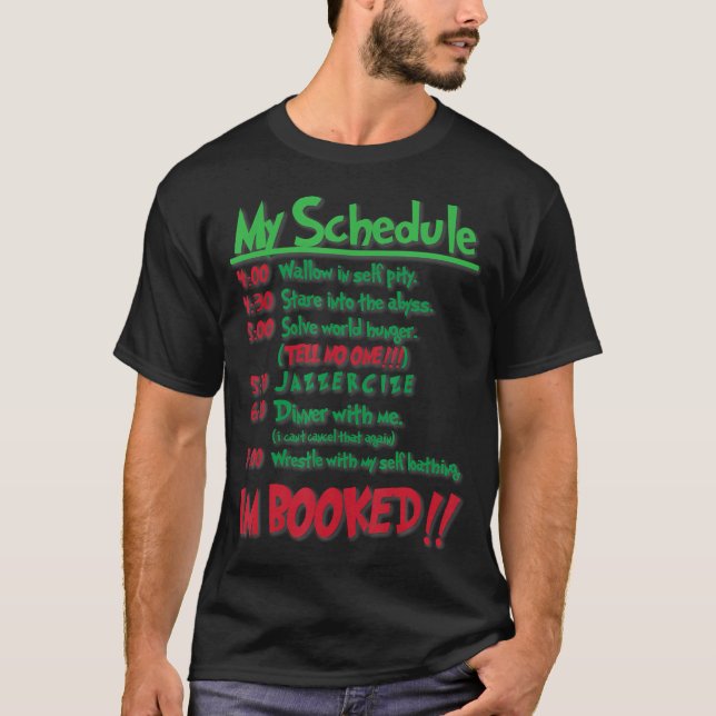 T-shirt Mon programme de jour Je Réservé Chemise de Noël J (Devant)