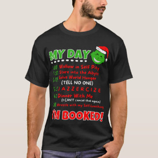 T-shirt Mon programme de jour Je suis réservé Noël Noël 20