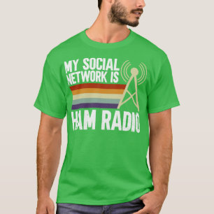 T-shirt Mon Réseau Social Est Ham Radio Ham Radio Radio Op