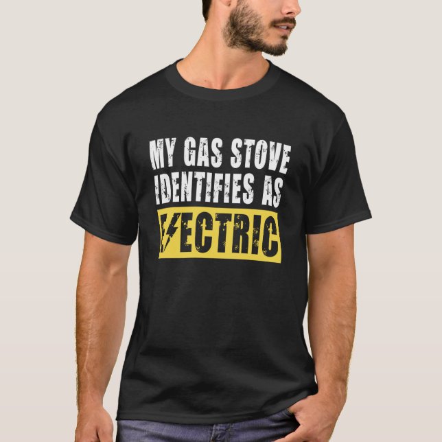 T-shirt Mon Réservoir À Gaz Identifie Comme Électrique Pou (Devant)