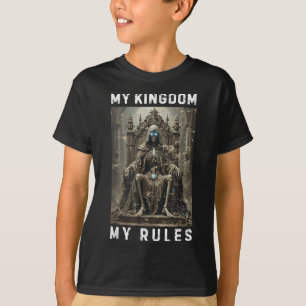 T-shirt Mon Royaume Mes Règles Crâne Trône Fantastique Squ