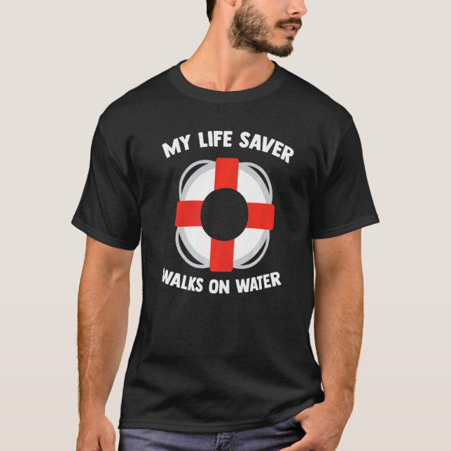 T-shirt Mon sauveur de vie marche sur l'eau Matthieu 14 22 (Devant)