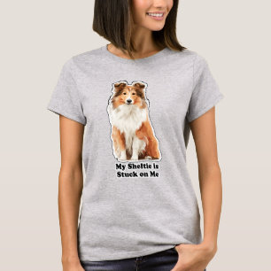 T-shirt Mon Shetland est accroché à moi Amoureux de chiens