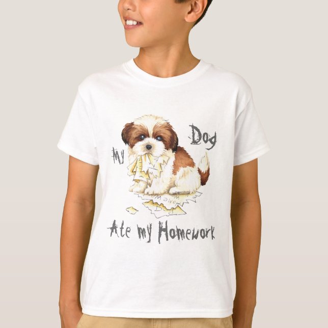 T-shirt Mon Shih Tzu a mangé mes devoirs (Devant)