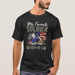 T-shirt Mon soldat favori m'appelle mère en droit Armée Gr