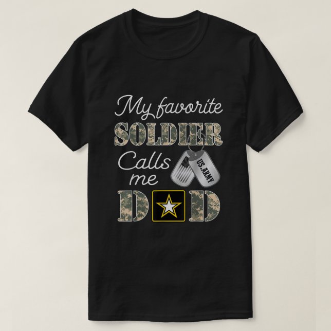 T-shirt Mon soldat favori m'appelle Papa Graduation (Design devant)