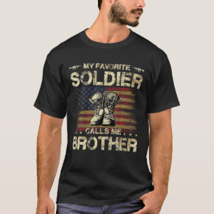 T-shirt Mon Soldat Préféré M'Appelle Frère Armée Fière
