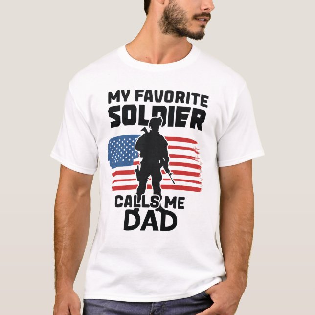 T-SHIRT MON SOLDAT PRÉFÉRÉ M'APPELLE PAPA (Devant)