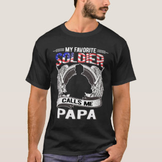 T-shirt Mon Soldat Préféré M'Appelle Papa Fière Armée Gran