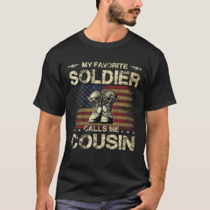 T-shirt Mon Solider Favori M'Appelle Cousin   Fière Armée 