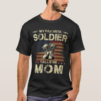 T-shirt Mon Solider Favori M'Appelle Maman Fier Armée Mama