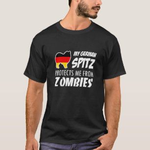 T-shirt Mon Spitz Allemand Me Protège Des Zombies