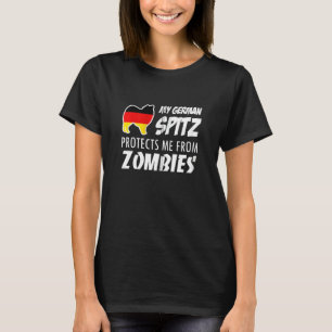 T-shirt Mon Spitz Allemand Me Protège Des Zombies