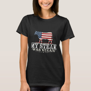 T-shirt Mon Steak Était Vegan - Steak Bbq Lover Anti Vegan