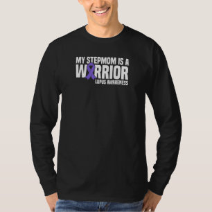 T-shirt Mon StepMom Est Un Guerrier Violet Ribbon Lupus La