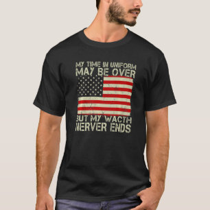 T-shirt Mon Temps En Uniforme Est Peut-Être Terminé, Mais 