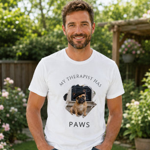 T-shirt Mon thérapeute a des pattes photo de bouledogue fr
