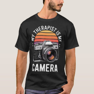 T-shirt Mon Thérapeute Est Mon Appareil Photo Photographi